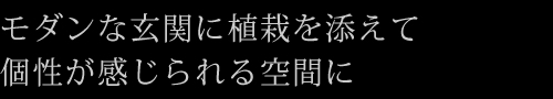モダンな玄関に植栽を添えて個性が感じられる空間に